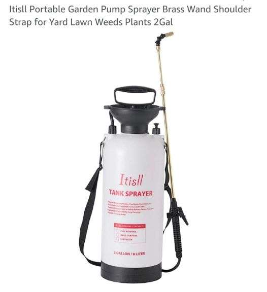 Itisll Portable Garden Pump Sprayer Brass Wand Shoulder Strap for Yard