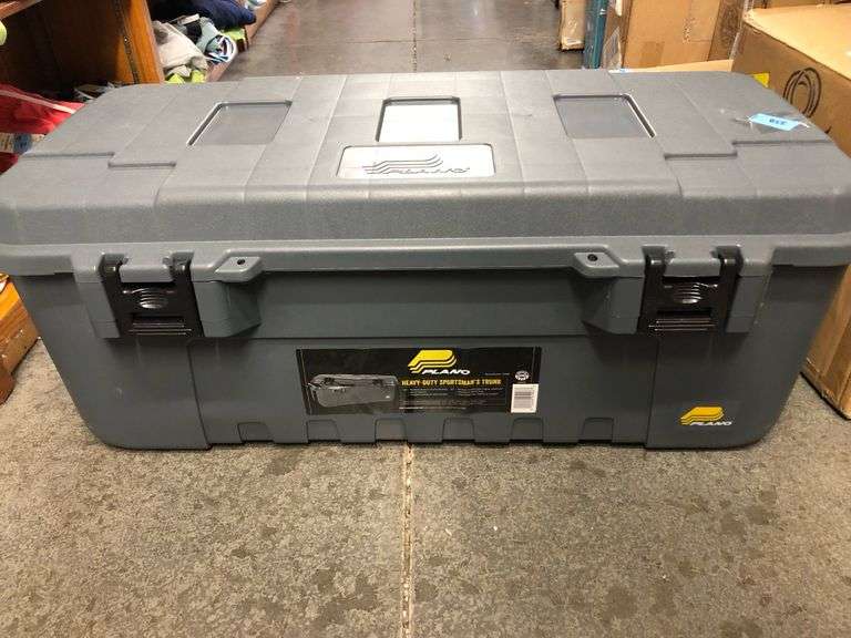 Plano Storage Trunk with Wheels, Gray, Lockable Storage Box, Airline