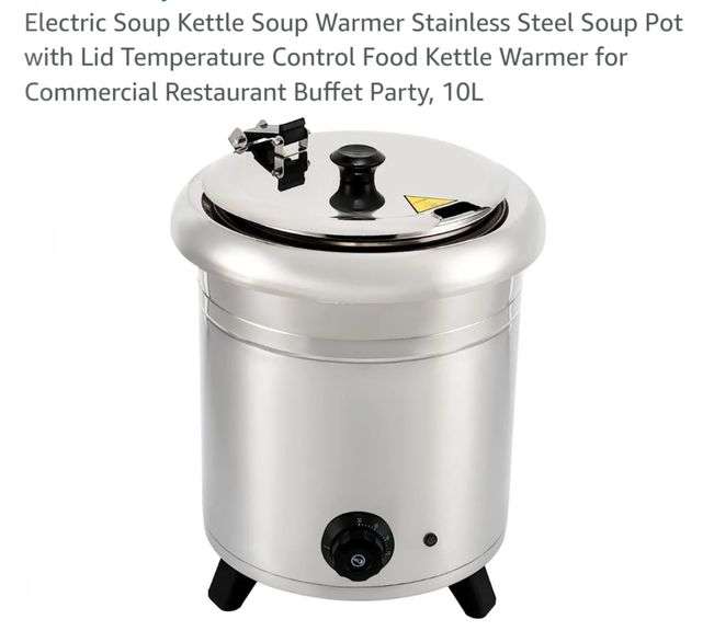 Electric Soup Kettle Soup Warmer Stainless Steel Soup Pot with Lid