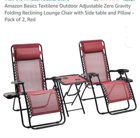 Amazon Basics Textilene Outdoor Adjustable Zero Gravity Folding
