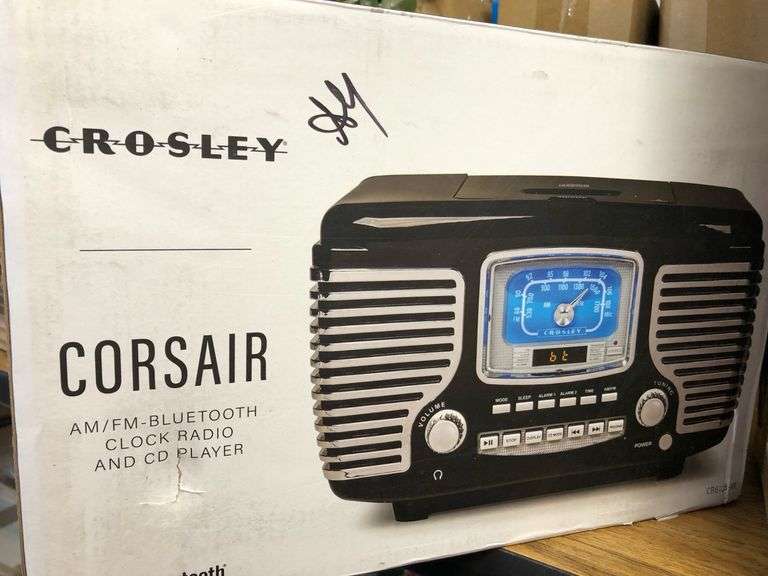 Crosley CR612BBK Corsair Tabletop AM/FM Bluetooth Radio with CD Player