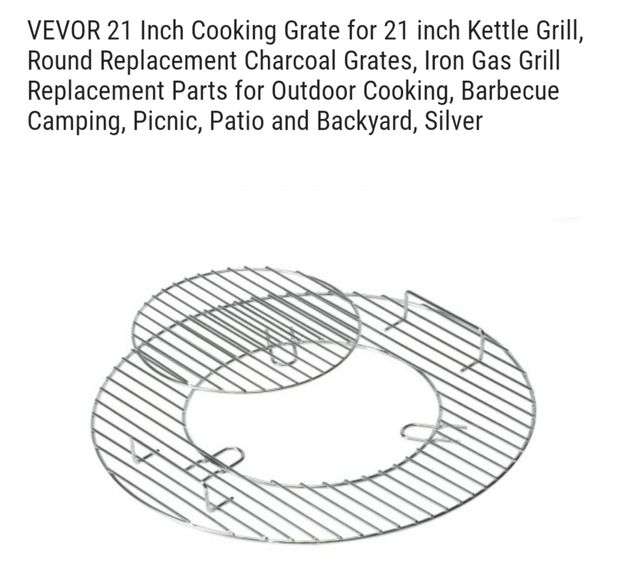 VEVOR 21 Inch Cooking Grate for 21 inch Kettle Grill, Round Replacement
