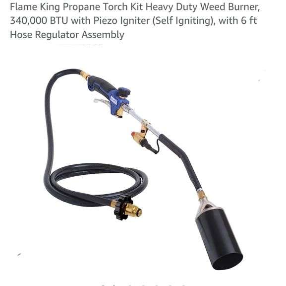 Flame King Propane Torch Kit Heavy Duty Weed Burner, 340,000 BTU with