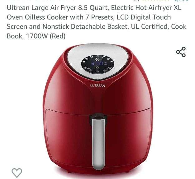 Ultrean Large Air Fryer 8.5 Quart, Electric Hot Airfryer XL Oven