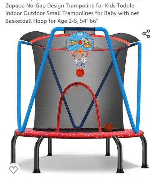 Zupapa NoGap Design Trampoline for Kids Toddler Indoor Outdoor Small