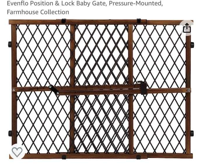 Evenflo Position & Lock Baby Gate, PressureMounted, Farmhouse