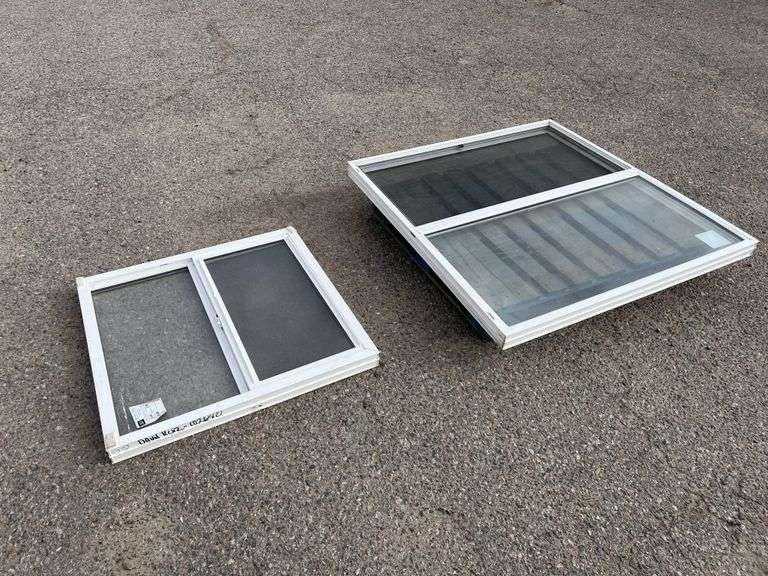 (2)pc UNUSED 36x37,50x52 Vinyl Dble Pane Windows-B