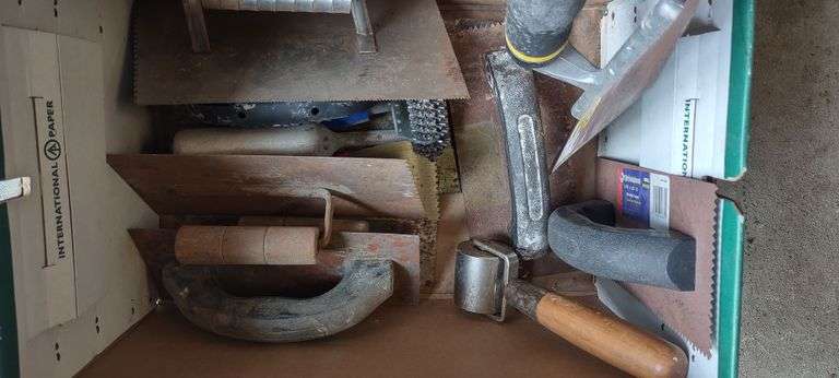 Box lot of Masonry Tools