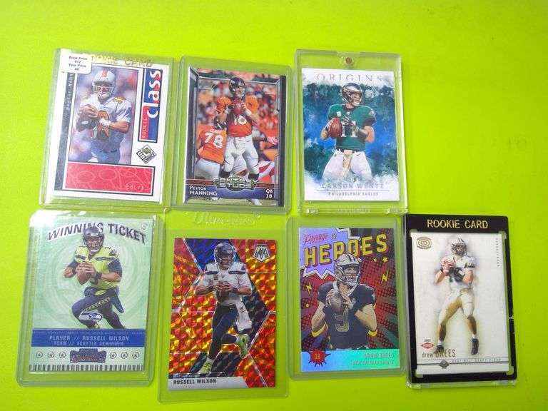 Peyton Manning, Drew Brees Rookie Cards, Russell Wilson, Carson Wentz and more NFL Football Cards