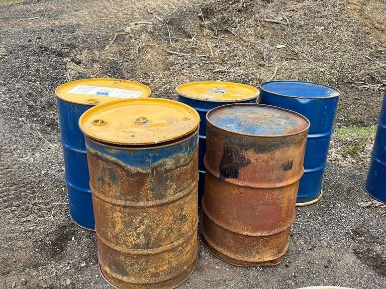 (5) 55 Gal Steel Barrels Lee Real Estate & Auction Service
