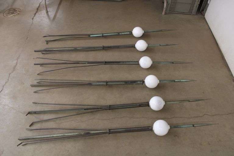 (6) Matching Lightning RodsGlass Balls Lee Real Estate & Auction Service