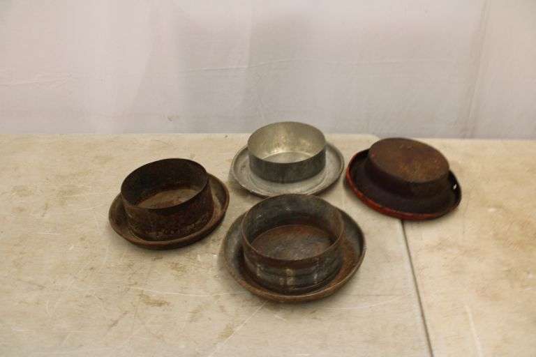 (4) Milk Can Lids Lee Real Estate & Auction Service