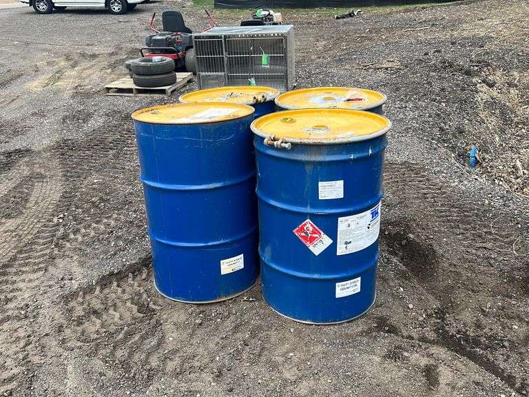 (4) 55 Gal Steel Barrels Lee Real Estate & Auction Service