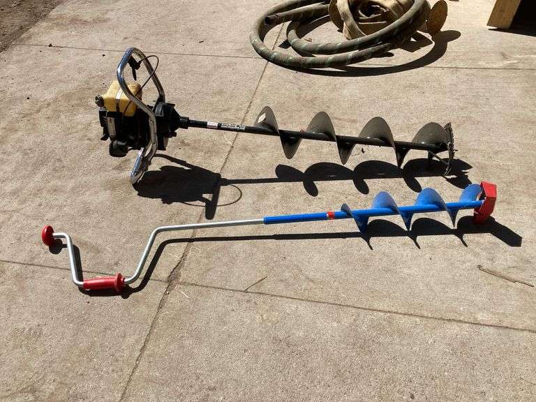 Gas powered & hand ice augers Lee Real Estate & Auction Service
