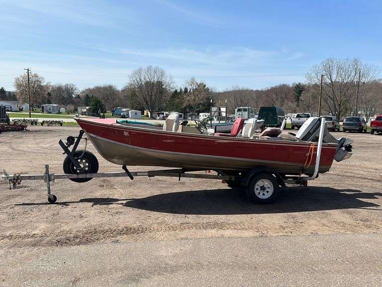 1985 Lund Boat, Trailer & Outboard Motor Lee Real Estate & Auction