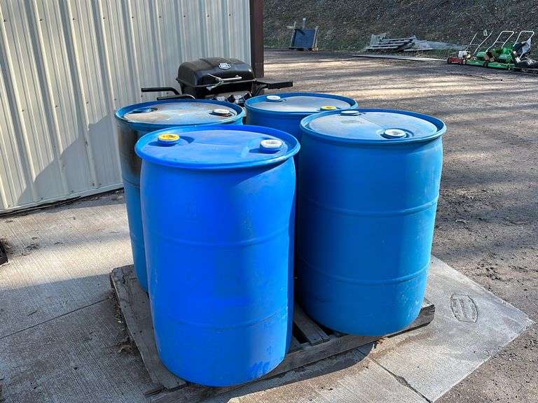 (4) Plastic 55 Gal Barrels Lee Real Estate & Auction Service