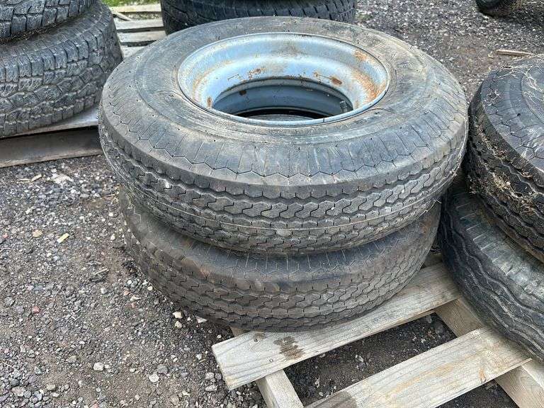 (4) Trailer House Tires on Rims Lee Real Estate & Auction Service