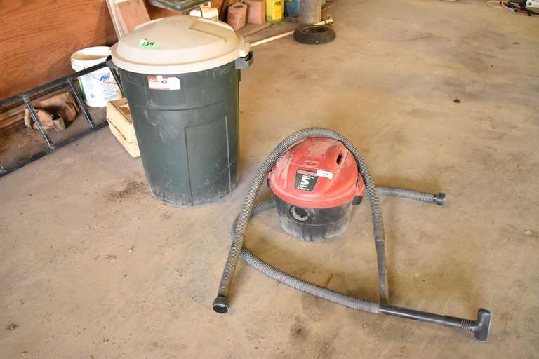 Trash can and 5 gal. shop vac Adam Marshall Land & Auction, LLC