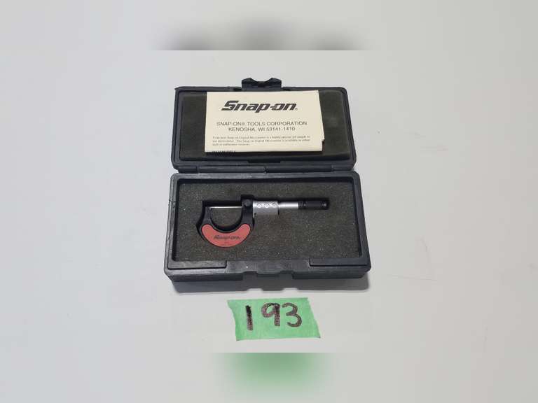 Snapon micrometer Adam Marshall Land & Auction, LLC