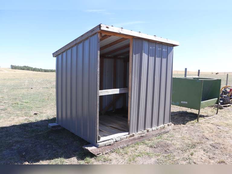 Homemade calf shed on skids, 7.5ft. Wide by 6ft. Deep Adam Marshall
