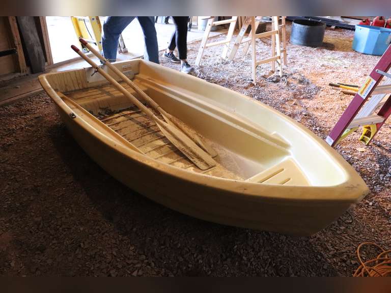 8FT plastic boat with 2 oars, Model SP-8 - Adam Marshall Land & Auction
