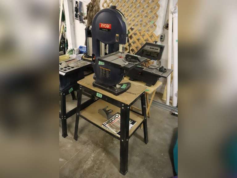 Ryobi 9" band saw and stand Adam Marshall Land & Auction, LLC