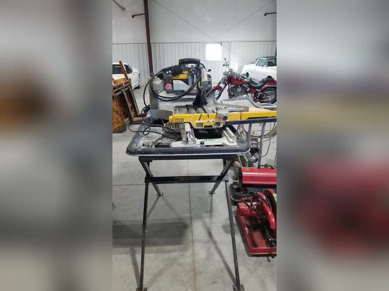 DeWalt Tile saw and sliding table top Adam Marshall Land & Auction, LLC