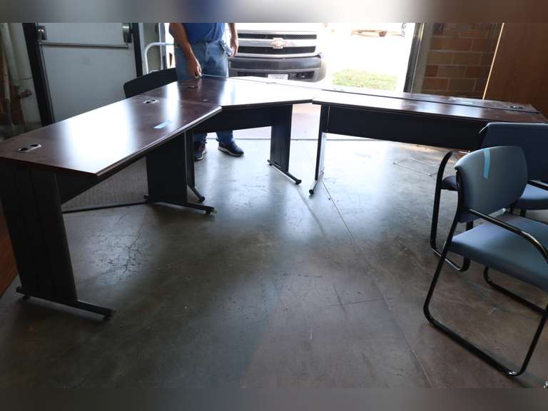 Metal corner desk unit, 3 piece, 96"L x 84"L x 24"W x 30"H Adam