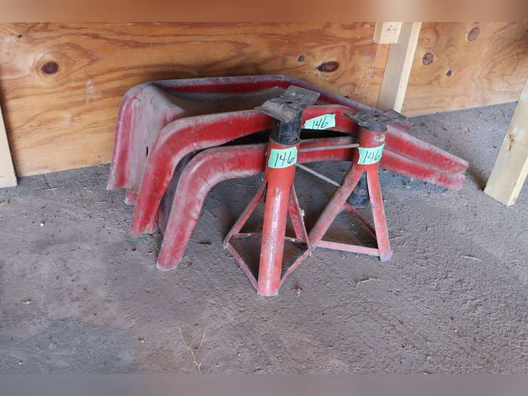 Metal car ramps and jack stands Adam Marshall Land & Auction, LLC