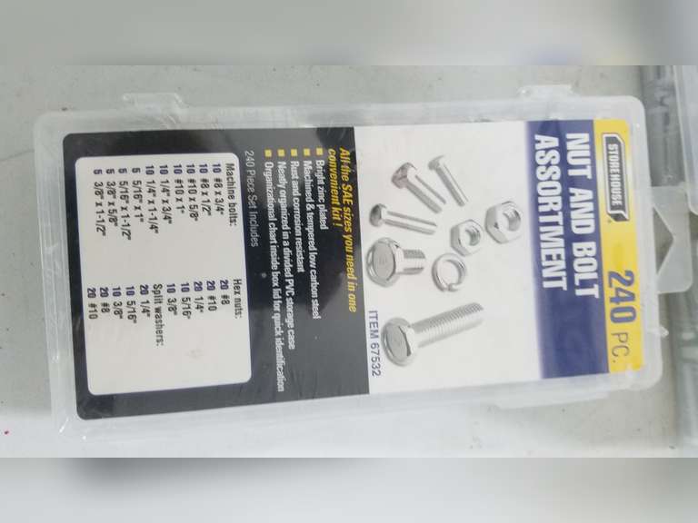 Nut and Bolt Assortments (5 pkg) Adam Marshall Land & Auction, LLC