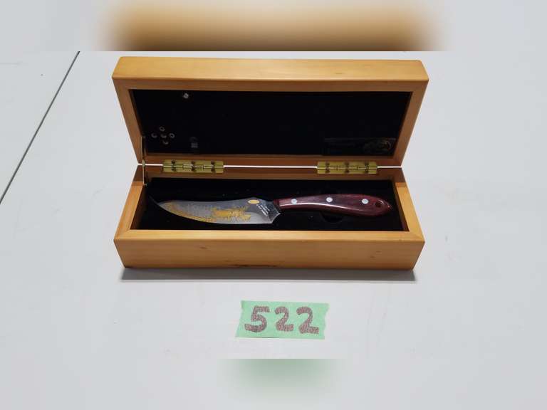 Rocky Mountain Elk Foundation Knife in Wood Case, 20th Anniversary