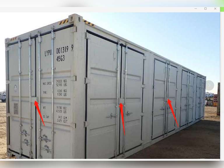 40ft storage container with 4 open side doors, will delivered to our