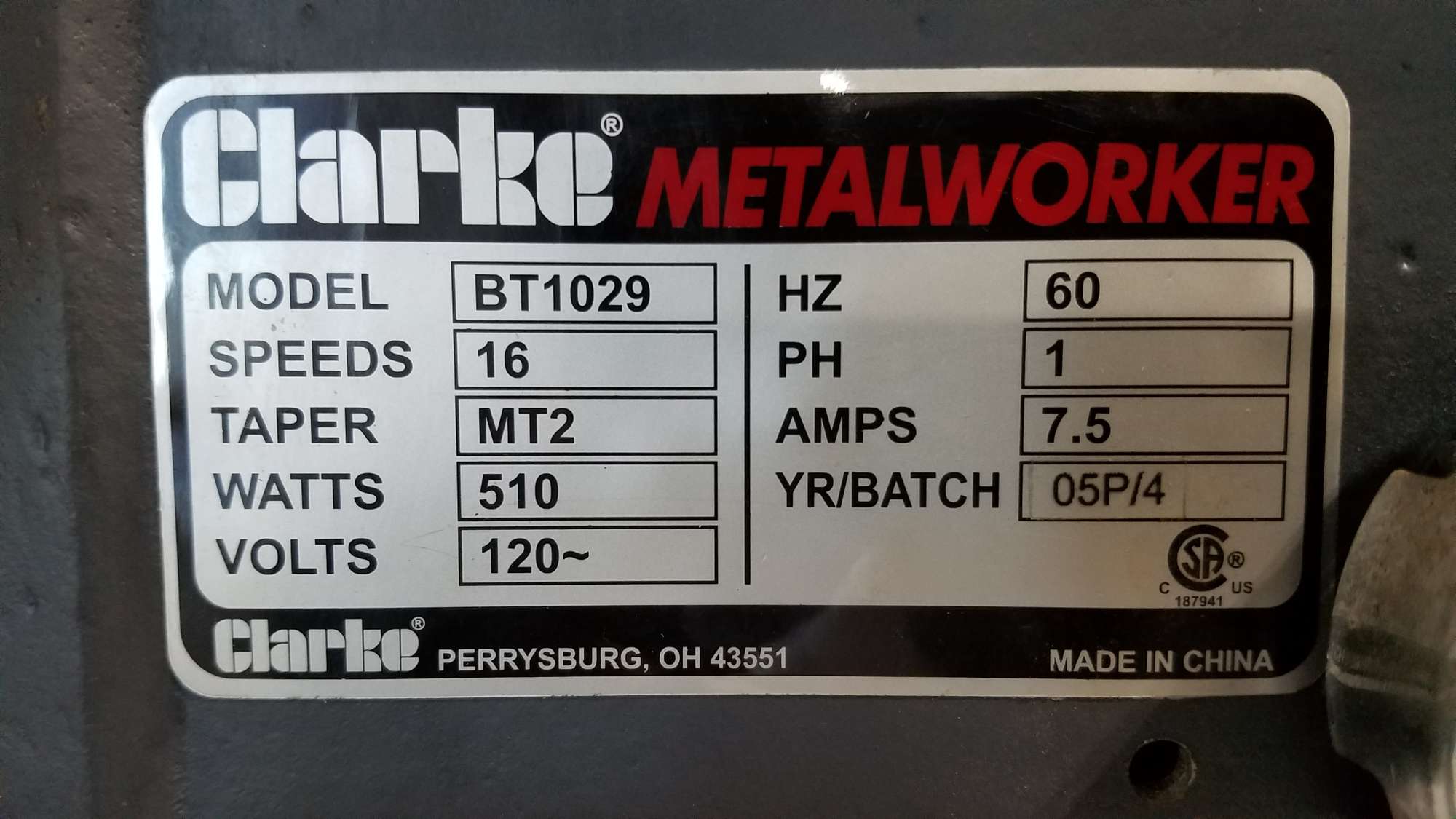 Clarke Metalworker Drill Press - Adam 