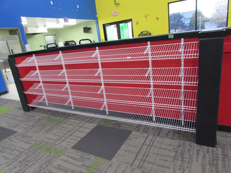 4 racks and 5 brackets, 28ft. Each rack (buyer removes from wall