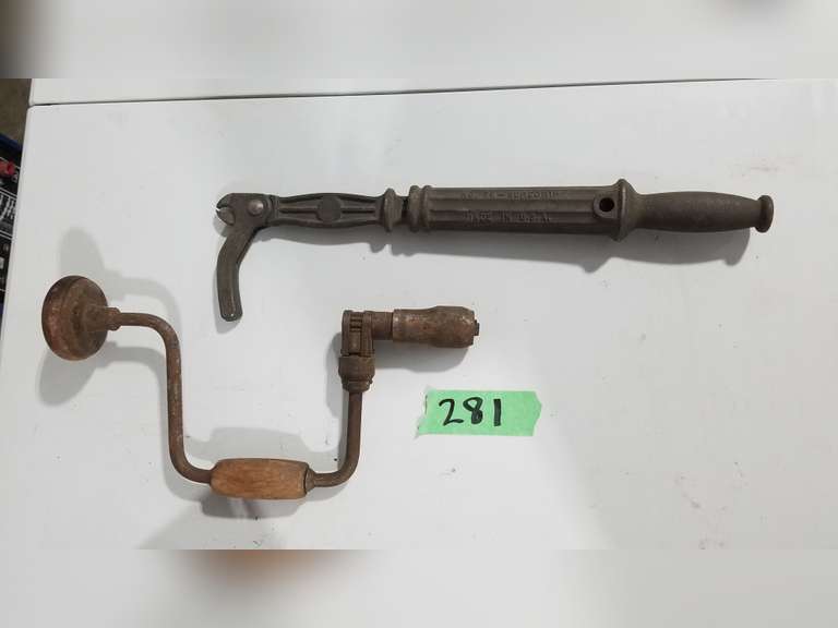 Vintage Crescent Bridgeport Nail Puller, Vintage Hand Drill Adam