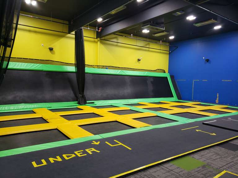 Trampoline System 46' x 26', built over a 4ft. concrete pit Adam