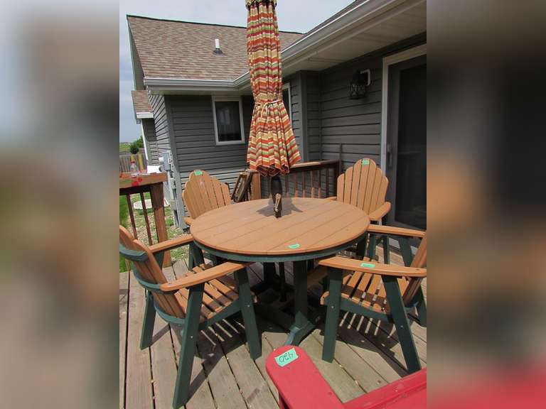 Berlin Gardens Patio Set (Table 4 Chairs and Umbrella) Adam Marshall