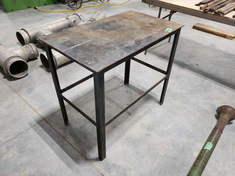 Metal shop table Adam Marshall Land & Auction, LLC