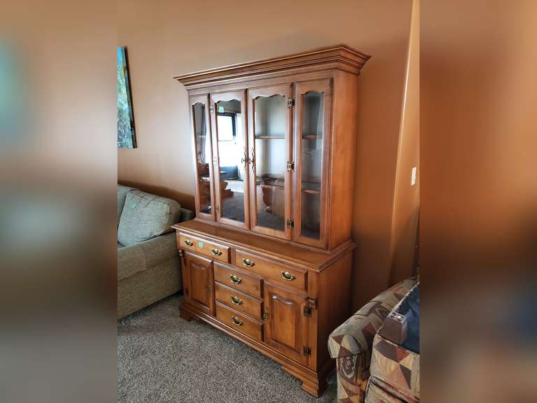 Tell City Hutch with Lighted Top 52" W x 75" T x 19" Deep Adam