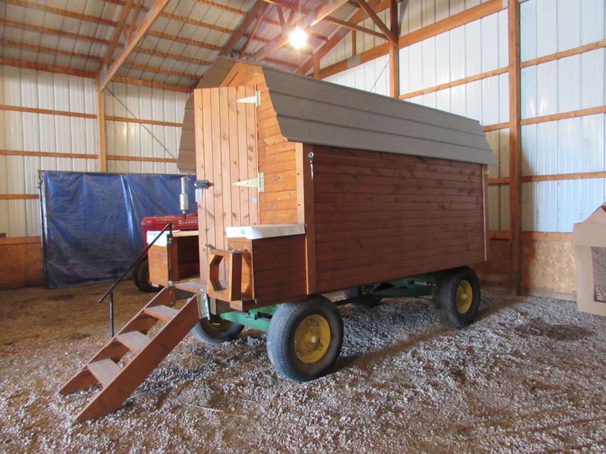 Sheep Herders Wagon 8' x 10' (JD Heavy Gear, Sleeping Bunk Bed with Storage  under,Cook Stove with tank, Tin Roof and Car Siding Plank Floor) Great for  Calving Season - Adam Marshall