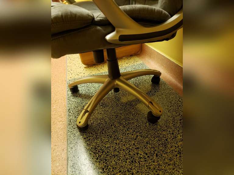 Suede office chair Adam Marshall Land & Auction, LLC