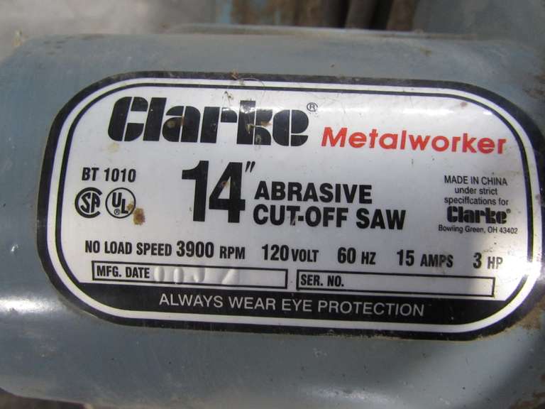 Clarke metalworker 14" abrasive cutoff saw Adam Marshall Land
