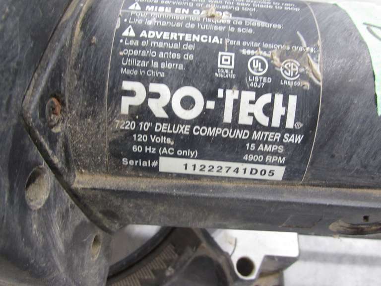 Protech chop saw Adam Marshall Land & Auction, LLC