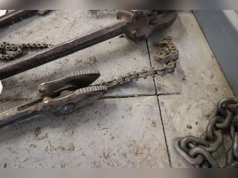 Large chain pipe wrenches Adam Marshall Land & Auction, LLC