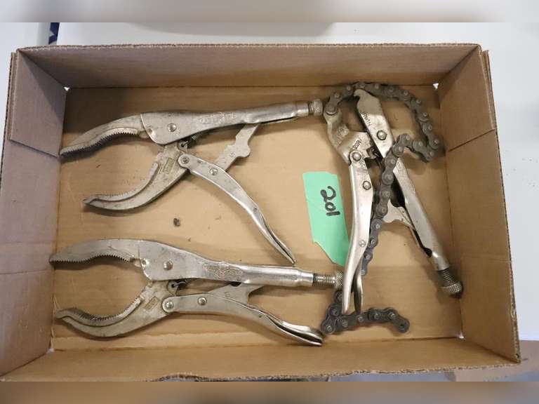 Dewitt vice grips and oil filter wrench - Adam Marshall Land & Auction, LLC