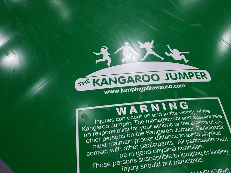 Jumping Pillow USA Kangaroo Jumper air pillow 20x30ft. Adam Marshall