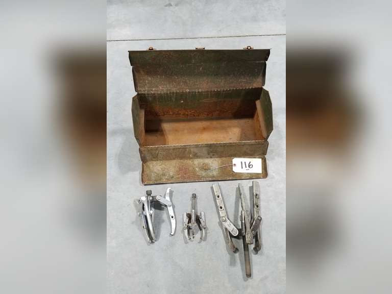 Assorted Pullers & Metal S & K Tool Box Adam Marshall Land & Auction, LLC
