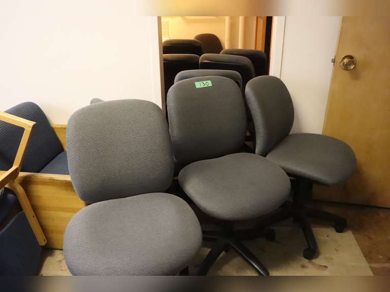 10 Grey Office Chairs on Rollers Adam Marshall Land & Auction, LLC