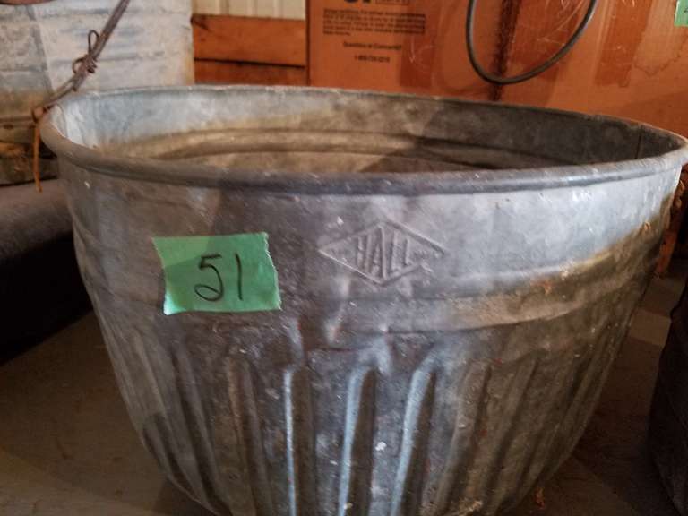 (2) Vintage Galvanized Tubs Adam Marshall Land & Auction, LLC