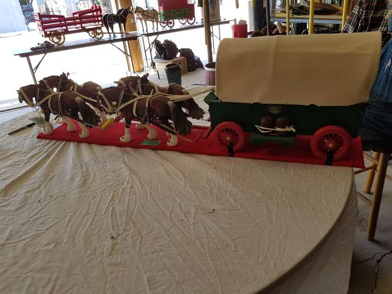 Breyer Four Horse Hitch W/Parker Built Covered Wagon, 48" Long Adam